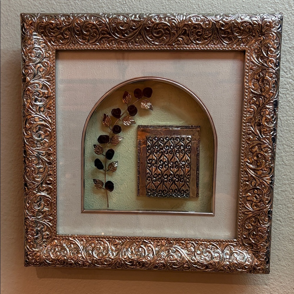 Tunisian handicrafts 3D wall art Elegant Silver and Black Framed Wall Art